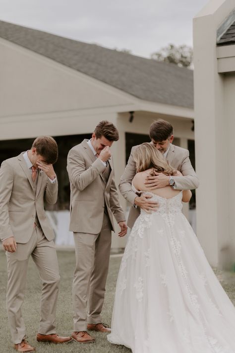 Bride With Her Brothers, 3 Brothers And 1 Sister Photos, First Look Family Wedding Photos, Brothers As Bridesmen, Brother Sister First Look Wedding, Sister And Brother Wedding Pictures, Bride And Her Brothers, Wedding Photos With Brothers, First Look Brothers