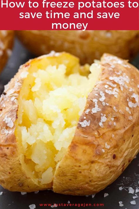 Freezer Baked Potatoes, Can You Freeze Baked Potatoes, Frozen Baked Potatoes, How To Freeze Raw Potatoes, How To Freeze Fresh Potatoes, Freezing Baked Potatoes, How To Freeze Potatoes Without Blanching, Freezing Potatoes How To, How To Freeze Potatoes