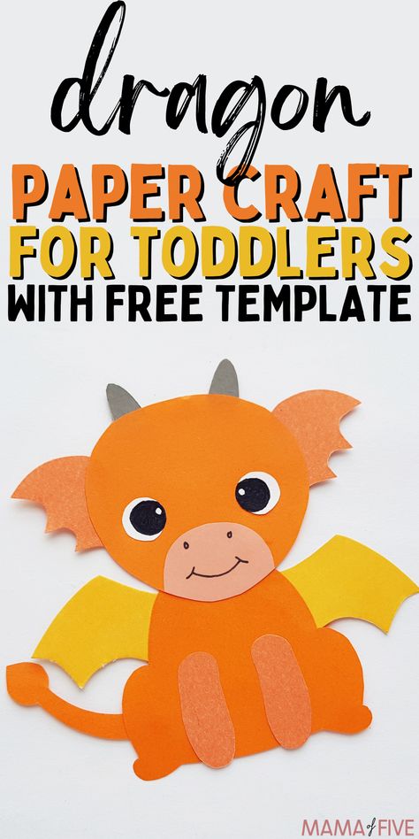 Simple toddler craft. How to make a dragon paper craft. Easy dragon template craft. Dragon Art For Preschoolers, Dragon Craft For Toddlers, Dragon Paper Plate Craft, D Is For Dragon Craft, Dragon Art Preschool, Dragon Toddler Craft, Easy Dragon Craft, Dragon Art And Craft, Easy Dragon Crafts For Kids