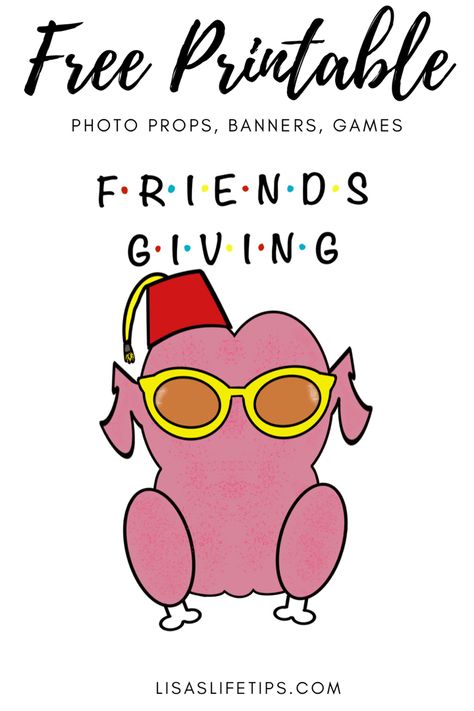 Free Printable Thanksgiving Photo Booth Props, Friends Friendsgiving Theme, Friendsgiving Photo Booth, Friends Thanksgiving Wallpaper, Friendsgiving Printables Free, Friends Thanksgiving Party, Friendsgiving Clipart, Friendsgiving Crafts, Friendsgiving Invitations Free