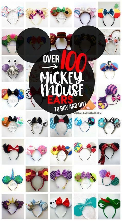 over 100 totally unique and cute Mickey Mouse ears idea to diy and buy!!! Perfect for your trip to Disneyland or Disneyland! #disney #mickeymouseears #mickeymouse #NCIS Γενέθλια Mickey Mouse, Deco Disney, Diy Disney Ears, Diy Mickey Ears, Disney Mouse Ears, Cute Mickey Mouse, Disney Mickey Ears, Disney Mouse, Wine Bottle Diy Crafts