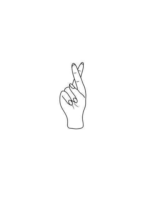 Crossing Fingers Tattoo, Hands Fine Line Tattoo, Finger Crossed Tattoo, Hand Outline Tattoo, Crossed Fingers Tattoo, Tattoo Wording, Finger Cross Tattoo, Tm Tattoo, Valentines Tattoos