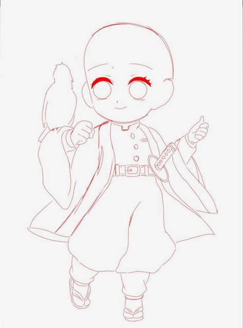 Body Base Demon Slayer, Kny Chibi Base Oc, Kny Oc Base Pose, Human Base Drawing, Kny Poses, Demon Slayer Base, Demon Slayer Poses Drawing, Chibi Base, Base Kny