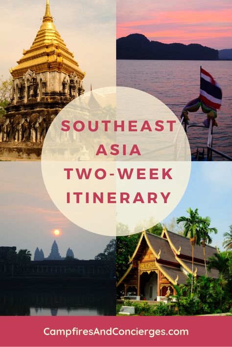 This two-week Southeast Asia itinerary covers the best of Cambodia and Thailand. Visit Chiang Mai, Bangkok, Phuket and the Angkor Temples of Siem Reap. #southeastasia #thailand #cambodia Southeast Asia Itinerary, 2 Weeks In Thailand, Asia Itinerary, Cambodia Itinerary, Asia Travel Outfit, Vietnam Backpacking, Thailand Itinerary, Asian Travel, Visit Asia