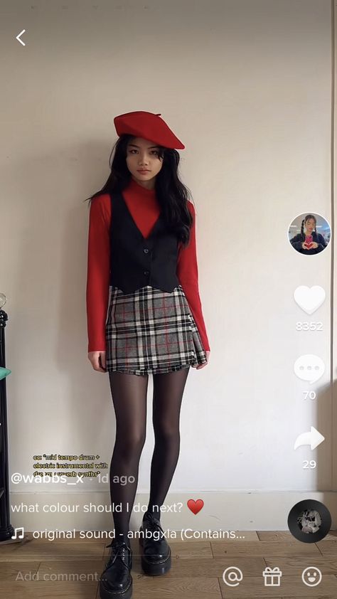 Academia Outfits, Alt Outfits, Plaid Skirt, Fashion Design Clothes, Preppy Outfits, Corsets, Girly Girl, Colorful Fashion, Preppy Style