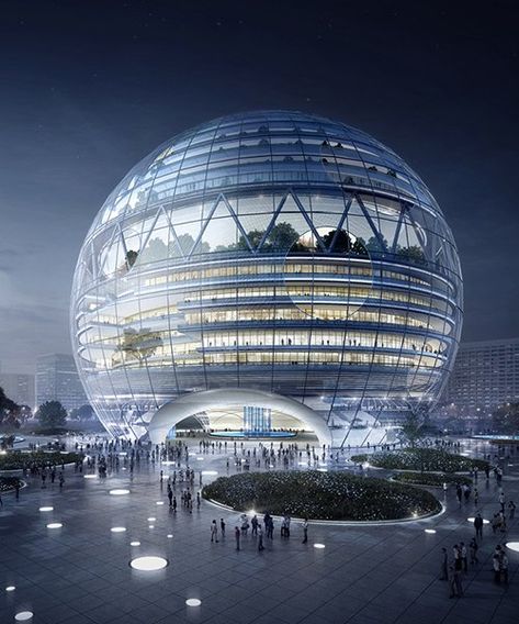 Shopping Mall Design, Shopping Mall Architecture, Dome Building, مركز ثقافي, Futuristic Building, Future Buildings, Unusual Buildings, Mall Design, Men Faces