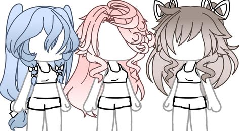 If used, please give too owner Gacha Life Hairstyles, Gacha Hair Ideas, Gacha Life Sleep Outfits, 가족 일러스트, Stil Emo, Outfit Ideas Emo, Gacha Poses, Gacha Base Poses Cute, Gacha Hair