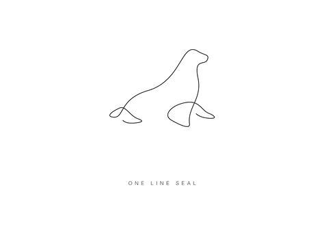 One Line Animals, Leather Burning, Seal Tattoo, One Line Tattoo, Tattoo Animal, Easy Draw, Animal Sketch, Small Pretty Tattoos, Incredible Tattoos