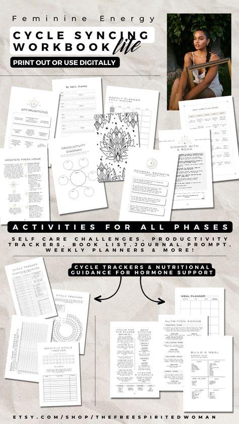 Cycle Syncing Printable, Cycle Syncing Journal, Cycle Syncing Planner, Printable Period Tracker, Character Traits List, Cycle Phases, Menstrual Cycle Phases, Cycle Tracker, Cycle Syncing