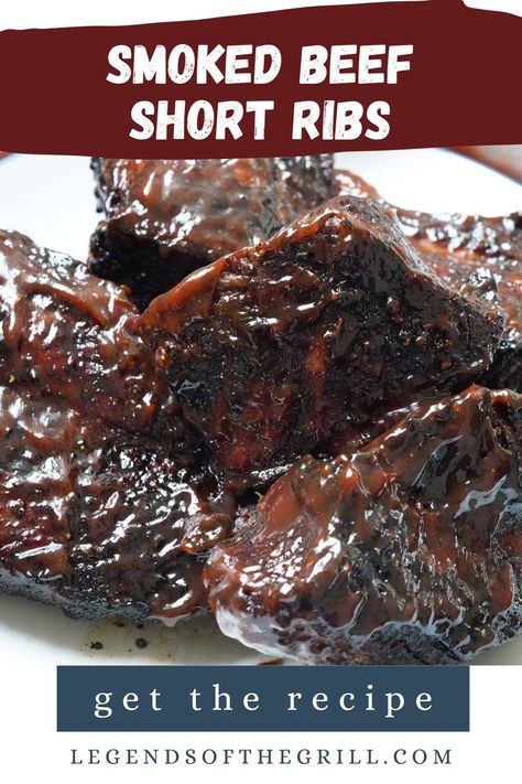 Smoked Beef Short Ribs Smoked Beef Short Ribs In Pellet Smoker, Grilled Boneless Short Ribs, Smoked Boneless Beef Short Ribs, Smoked Boneless Beef Ribs, Smoked Short Ribs Beef, Beef Short Ribs Smoker Recipe, Short Ribs Smoker Recipe, Smoker Meals, Smoked Beef Ribs Recipe