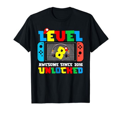 PRICES MAY VARY. Level 8 Unlocked Awesome since 2016 Video Games Kids Gamer shirt. Funny gift for kids boys Born in 2016 8th Birthday gifts for 8 Years Old Gamer Kids. Gamer Birthday 8 shirt for Birthday Boy who have level 8 completed time to level up. 8th Birthday Outfits Gamer Birthday shirt 8 or Gamer 8th birthday Tshirt for your Boy Son Video Games and Brother. Surprise with Awesome Video gaming birthday shirt makes perfect 8th birthday party gifts for gamers best with 8th Birthday decoratio Gamer Themed Birthday Party, Video Game Birthday Party Decorations, Son Video, Video Game Birthday Party, Gaming Birthday, Video Games Birthday Party, Gamer Birthday, Level 8, Birthday Decorations Kids