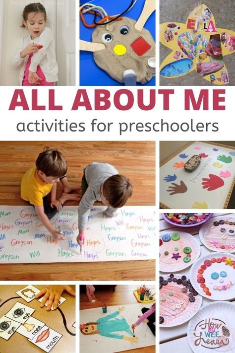 All About Me Activities for Preschoolers - How Wee Learn All About Me Activities For Preschoolers, Preschool Stations, All About Me Maths, Preschool Inspirations, All About Me Activity, All About Me Preschool Theme, Me Preschool Theme, All About Me Crafts, All About Me Art