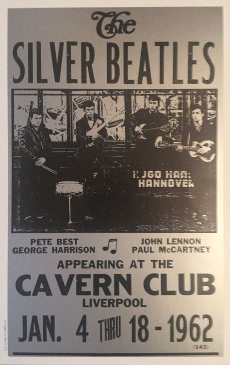 The Silver Beatles playing at the Cavern Club in Liverpool Poster Print Cavern Club Liverpool, Beatles Concert, Early Beatles, Liverpool Poster, Beatles Poster, Vintage Concert Posters, Music Concert Posters, Beatles Music, Vintage Cartoons