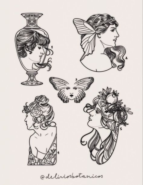 Simple Goddess Tattoo, Art Nuevo Tattoo, Art Nouveau Tattoos, Backpiece Tattoo, Art Nouveau Tattoo, Motifs Art Nouveau, Nouveau Tattoo, Tattoo Apprenticeship, Tatoo Inspiration