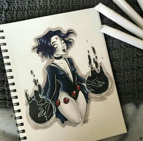 Raven Drawing, Hellboy Tattoo, Dc Tattoo, Titans Dc, Go Tattoo, Gamer Tattoos, Teen Titans Fanart, Raven Tattoo, Raven Art