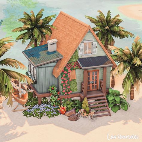 Sims 4 Cooler Cc, Island Life House, Sims 4 Sulani House Plan, Sims 4 Island Living House, Sulani Homes Sims 4, The Sims 4 Builds, Sims 4 Beach House, Sims4 Build, Sims 4 Builds