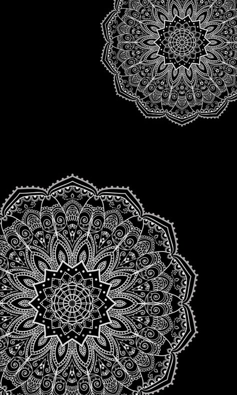 Pinterest // shutxthefrickup Black & White Mandala Phone Background/Wallpaper Mandala Black Background, Mandala Phone Wallpaper, Mandala In Black Background, Dark Mandala Wallpaper, Black Mandala Wallpaper, Black Background Coloring Pages, Background Coloring Pages, Mandala Background Wallpapers, Mandala Aesthetic