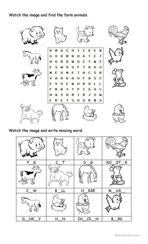 Farm Animals Kindergarten, Animals Kindergarten, Ingles Kids, Animals Activities, Farm Animals Activities, Animal Activities For Kids, Farm Preschool, Animal Worksheets, Banner Design Inspiration