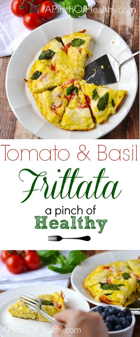 This tomato basil frittata is a nod to the caprese salad (baked into eggs!), and it is super simple to make. | APinchOfHealthy.com Basil Frittata, Light Cooking, Bacon Appetizers, Breakfast Eggs, Recipe Breakfast, Easy One Pot Meals, Healthy Instant Pot Recipes, Healthy Family Meals, Eating Clean