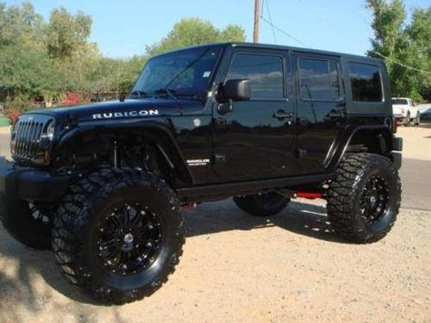 Cool blacked out Jeep. I'd do mine like this. Black Rubicon, Black Jeep, A Black, Jeep, Black