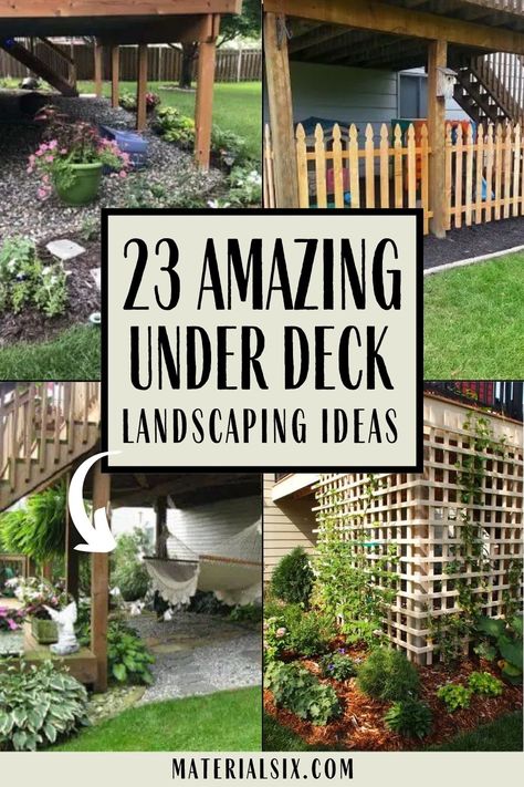 23 Amazing Under Deck Landscaping Ideas Low Under Deck Ideas, Plants Under Deck, Under Deck Ground Cover, Under Deck Garden Ideas, Outdoor Under Stairs Ideas, Design Down Under, Ideas For Under Deck Space, Gravel Under Deck Ideas, Under Deck Landscaping Ideas