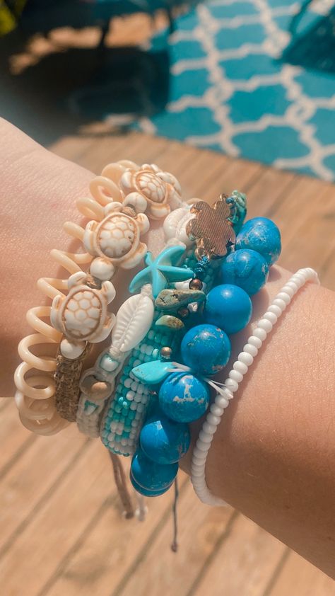 I love bracelets #jewelry #beachjewelry #crystals #ocean Water Themed Accessories, Ocean Theme Bracelet, Ocean Themed Accessories, Ocean Themed Bracelets, Ocean Themed Clothes, Sea Themed Jewelry, Ocean Jewelry Aesthetic, Ocean Themed Jewelry, Water Themed Outfits