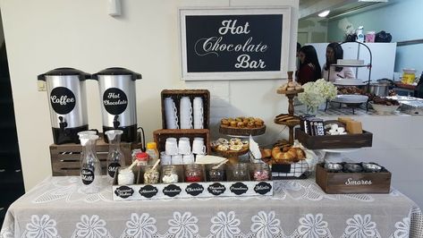 Coffee Station Wedding, Coffee Bar Ideas Station Small, Hot Cocoa Bars, Coffee Bar At Home, Coffee Bar Party, Hot Cocoa Station, Bars At Home, Kaffe Bar, Cocoa Station