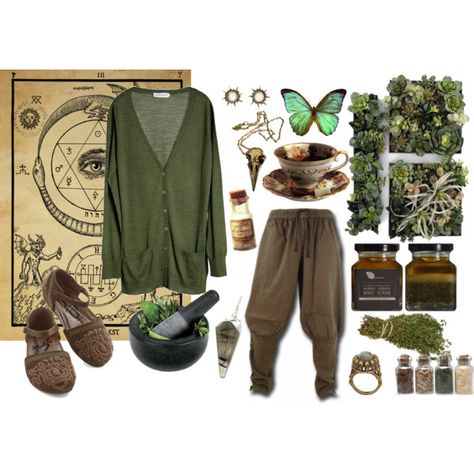 Comfortable Kitchen Witch by ashenbones on Polyvore featuring polyvore, MÃ¥nestrÃ¥le, Braun, Pamela Love, House of Harlow 1960, Fresco Towels, Bodas, EASTON, kitchen and fashion Punk Goblincore, 1960 Kitchen, Modern Witch Fashion, Cottagecore Outfit, Elf Fairy, Comfortable Kitchen, Cottagecore Outfits, Boho Clothes, Witch Fashion