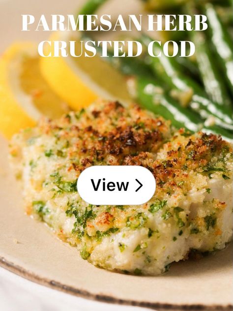 Lemon8 · PARMESAN HERB CRUSTED COD ✨✨ (recipe below) · @Kayla Berman Parmesan Crusted Cod, Crusted Cod, Cod Recipe, Cod Recipes, Parmesan Crusted, 30 Minute Meals, Delicious Dinner Recipes, Oven Baked, Yummy Dinners