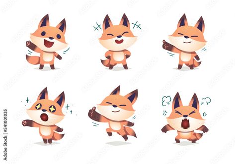 Fox Cartoon Illustration, Cute Fox Character, Fox Drawing Sketches, Fox Character Design, Cartoon Fox Drawing, Cute Fox Cartoon, Simple Characters, Fox Vector, Fox Mascot