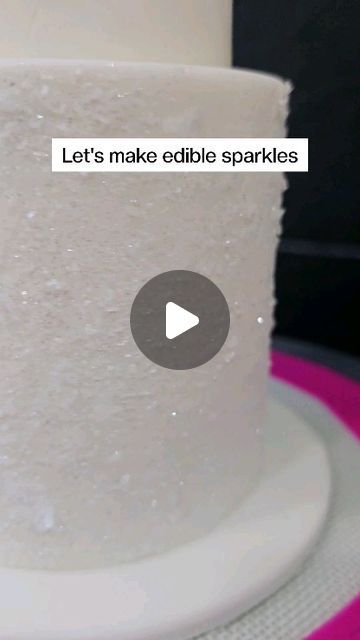 Jenny Bacchus Wafer Paper Cake Art on Instagram: "Why I make edible sparkles this way...

Wafer paper sparkles using 0.3 wafer paper, edible glitter and a silicone mat 

This is my method to make edible sparkles and I love the shiny surface that drying on a silicone mat gives that kne side of wafer paper. If you were to blitz the dried wafer paper, it would naturally sparkle because of the shiny surface. 

I added a touch of glitter to enhance that look for one particular cake. 

Top tips:

1. Make coloured edible sparkles by adding a few drops of gel colour to your water before dipping the wafer paper. I advise gloves 

2. Great way to use up scraps for minimum waste

3. Don't blitz the driedwafe paper and have wafer paper sails instead

4. Sticks great to steamed fondant, buttercream, or Edible Paper Cake, Wafer Paper Tutorial, Torte Creative, How To Make Glitter, Buttercream Fondant, Cake Hacks, Wafer Paper Cake, Edible Paper, Glitter Cake