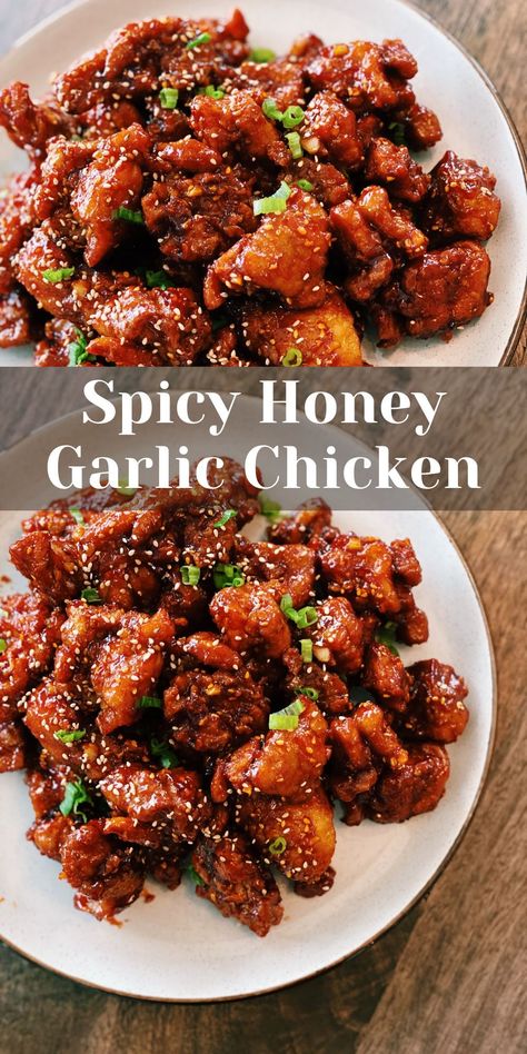 Resepi Biskut, Homemade Chinese Food, Spicy Chicken Recipes, Chinese Cooking Recipes, Easy Chinese Recipes, Spicy Honey, Ginger Recipes, Honey Garlic Chicken, Yummy Chicken Recipes