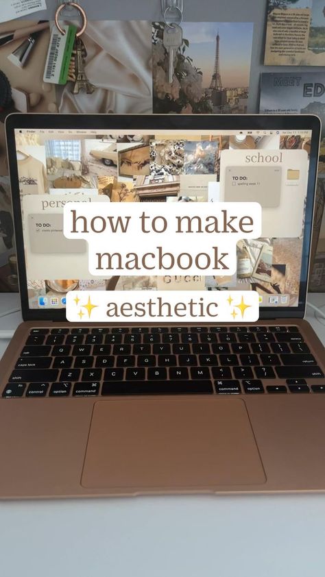 Productivity Macbook Wallpaper, Aesthetic Macbook Homescreen Ideas, How To Organize Macbook Desktop, How To Make Your Mac Book Aesthetic, How To Organize Your Laptop, Macbook Air 2015 Aesthetic, How To Make Macbook Aesthetic, Macbook Theme Aesthetic, Apps For Macbook Air