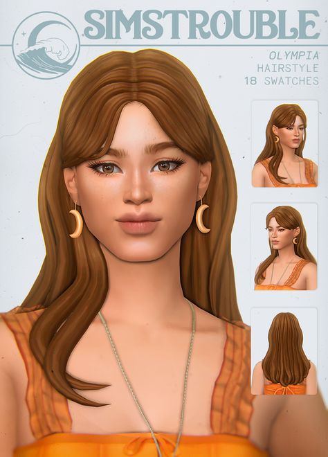 OLYMPIA by simstrouble | simstrouble on Patreon The Sims 4 Cabelos, Mod Hair, Cc Hair, Sims Packs, The Sims 4 Pc, 70s Hair, Pelo Sims, The Sims 4 Packs, Sims 4 Mm Cc