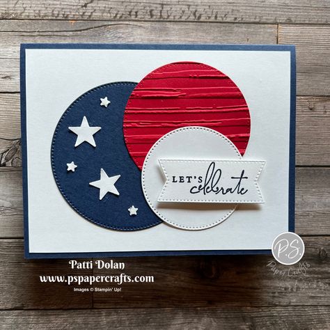 Sketch Saturday - Splendid Thoughts — P.S. Paper Crafts Red White And Blue Card Ideas, 4th Of July Stampin Up Cards, Stampin Up Fourth Of July Cards, Handmade Fourth Of July Cards, Stampin Up Starlit Punch, Stylish Shapes Dies Stampin Up Cards, 4th Of July Cards Stampin, Patriotic Card Ideas, Stampin Up Patriotic Cards