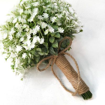 [£38.00] Pretty Linen Rope Bridal Bouquets - Rope Wedding Bouquet, Western Rope Bouquet, Hessian Wrapped Bouquet, Macrame Bridal Bouquet Wrap, Flower Bouquet Burlap Wrap, Outfit Boda, Gypsophila Bouquet, Beaded Diy, Floral Wedding Inspiration