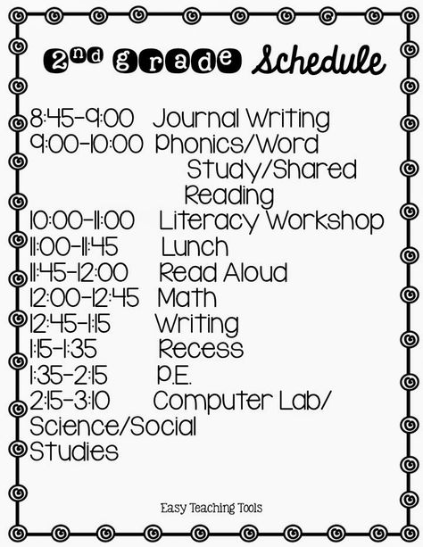 2nd Grade Schedule, First Grade Schedule, All About Me Maths, Sets Math, 2nd Grade Activities, Classroom Schedule, Lesson Plans For Toddlers, Curriculum Planning, Phonics Words