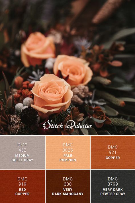 Embroidery Color Palette, Copper Colour Palette, Red Bathroom Ideas, Peach Color Palettes, Grey Pumpkin, Bathroom Color Schemes, Dark Pewter, Red Colour Palette, Color Schemes Colour Palettes