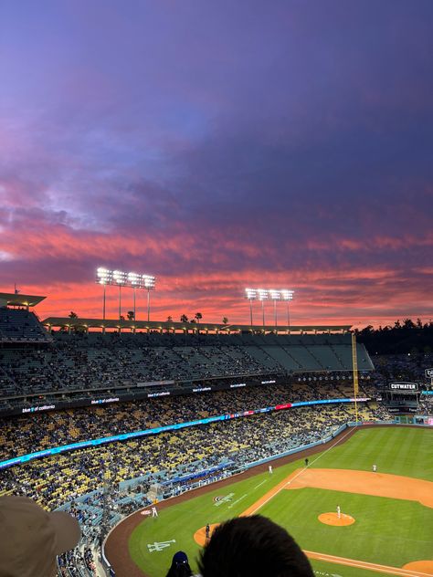 Baseball Stadium Aesthetic, Dodger Stadium Aesthetic, Los Angeles Dodgers Stadium, Baseball Aesthetic, 2024 Manifestations, Mlb Dodgers, Dodger Baseball, Dodger Game, Images Hello Kitty