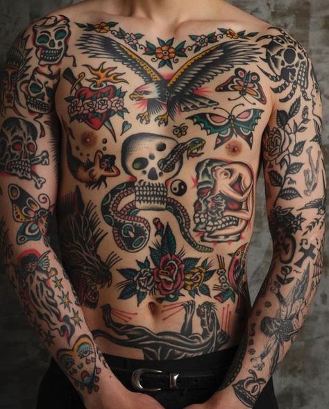 Traditional Tattoo Torso, Neo Traditional Chest Tattoo, Traditional Tattoo Arm, Traditional Back Tattoo, Traditional Chest Tattoo, Traditional Tattoo Flash Art, Traditional Tattoo Inspiration, American Traditional Tattoo Ideas, Traditional Tattoo Ideas