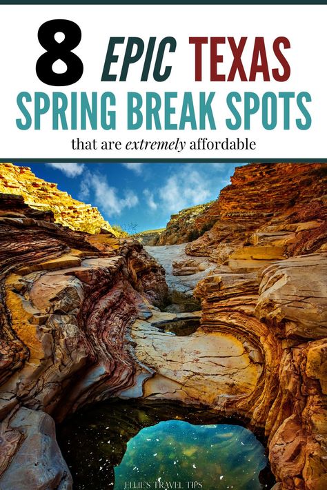 Most affordable cities in Texas for spring break vacations. These top Texas vacation spots are perfect for your affordable spring break! Spring Break In Texas, Texas Spring Break With Kids, Best Family Spring Break Vacations, Spring Break Texas, Texas Vacation Spots, Spring Break Getaways, Texas Spring, Spring Break Camping, Family Spring Break