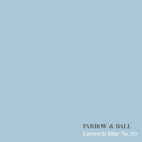 Lulworth Blue (Farrow & Ball) paint color swatch. #lulworthblue #bluepaintcolors Farrow And Ball Lulworth Blue, Blue Paint Palette, Blue Paint Swatches, Lulworth Blue, Paper White Benjamin Moore, Maine Kitchen, Turquoise Paint Colors, Farrow And Ball Living Room, Light Blue Paint Colors