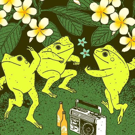 Playlist Covers Photos, Frog Illustration, Arte Indie, Etiquette Vintage, Frog Art, Art Collage Wall, Hippie Art, Room Posters, Funky Art