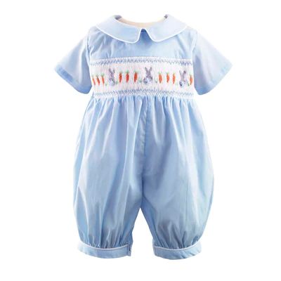 Riley Blue, Rachel Riley, Smocked Clothes, Girls Smock, Hand Smock, Blue Bunny, Bunny Designs, Dresses Kids Girl, Blue Design