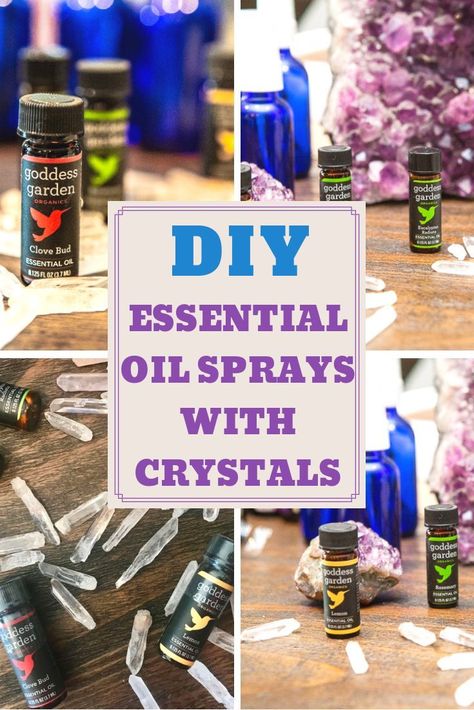 How to make essential oil sprays with crystals and what type of crystals to use. #crystals #diycrystals #diysprays #diyessentialoil Essential Oil Sprays, Essential Oil Spray Recipes, Goddess Garden, Aura Spray, Citrus Smell, Floral Essential Oils, How To Make Crystals, Spa Prices, Making Essential Oils