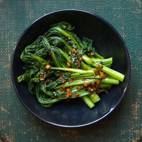 Asian Greens with Garlic Sauce Recipe | SAVEUR Thai Mad, Twice Cooked Pork, Asian Greens, Pickled Mustard Greens, Choy Sum, Garlic Sauce Recipe, Chinese Vegetables, Best Chinese Food, Quick Side Dishes