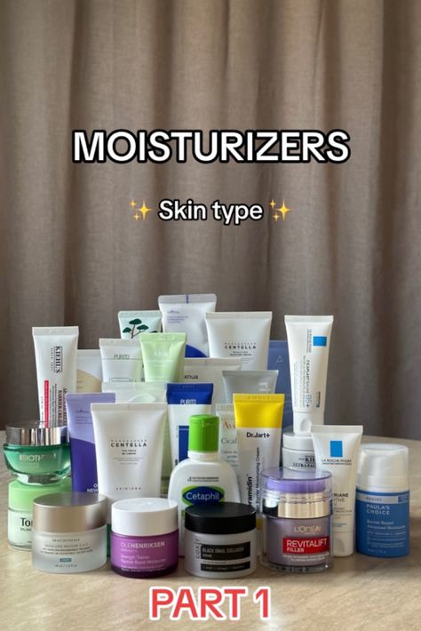 moisturisers for skin types. barrier repair, thick, recovery, centella, hydrating. dry skin, ceramides, thriplepeptide, strengthening, heartleaf, niacinamide, fatty acid. sensitive skin, irritated skin, rich texture, anti-inflammatory, panthenol, vitamin b3 and b5, avocado oil. Moisturizer For Combination Skin, Different Skin Types, Serious Skin Care, Skin Ingredients, Lightweight Moisturizer, Moisturizer For Oily Skin, Great Ads, Best Moisturizer, Normal Skin