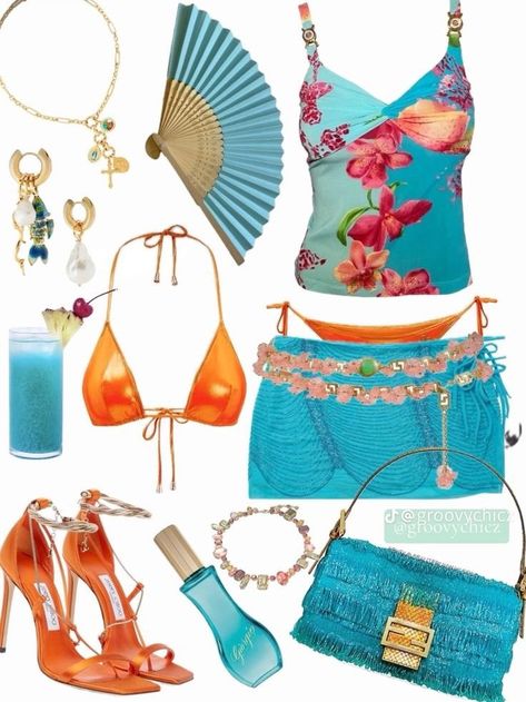 Guardados / X Mcbling Fashion, Tropical Outfit, Ibiza Outfits, Tropical Fashion, Vacay Outfits, Ibiza Fashion, Outfit Collage, Mood Board Fashion, Really Cute Outfits