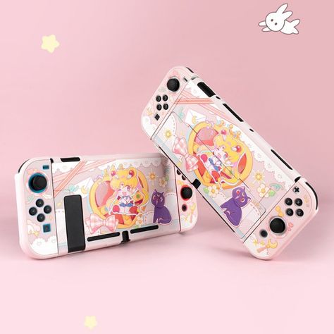 GG Sailor Moon Pastel Pink Switch Skin ON1483 Embark on a magical gaming journey with the Kawaii GG Sailor Moon Pastel Pink Switch Skin! This enchanting switch skin features a captivating design inspired by the iconic Sailor Moon series, adding a kawaii touch to your Nintendo Switch. The pastel pink color scheme creates a soft and whimsical aesthetic that will transport you to the world of your favorite magical girl. Made with premium materials, this switch skin provides reliable protection against scratches and dust, keeping your device in pristine condition. The easy and bubble-free installation ensures a seamless setup, allowing you to effortlessly showcase your love for Sailor Moon. Elevate your gaming style with the Kawaii GG Sailor Moon Pastel Pink Switch Skin and let the magic unfol Moon Pastel, Gothic Harajuku Fashion, Pink Switch, Pastel Pink Color, Kawaii Store, Switch Case, Egirl Fashion, Anime Lingerie, Pink Color Schemes