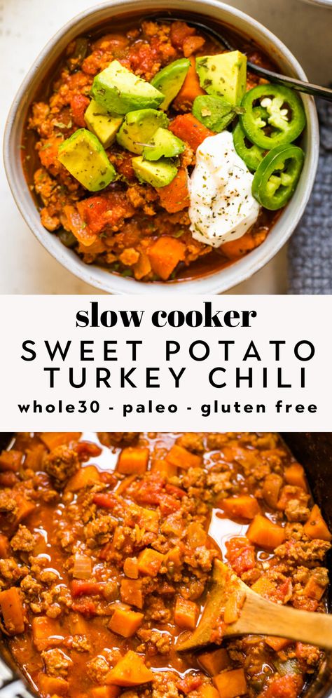 Slow Cooker Sweet Potatoes, Sweet Potato Chili, Green Chiles, Turkey Chili, Healthy Ingredients, Instant Pot Dinner Recipes, Ground Turkey Recipes, Healthy Crockpot, Dinner Recipes Crockpot